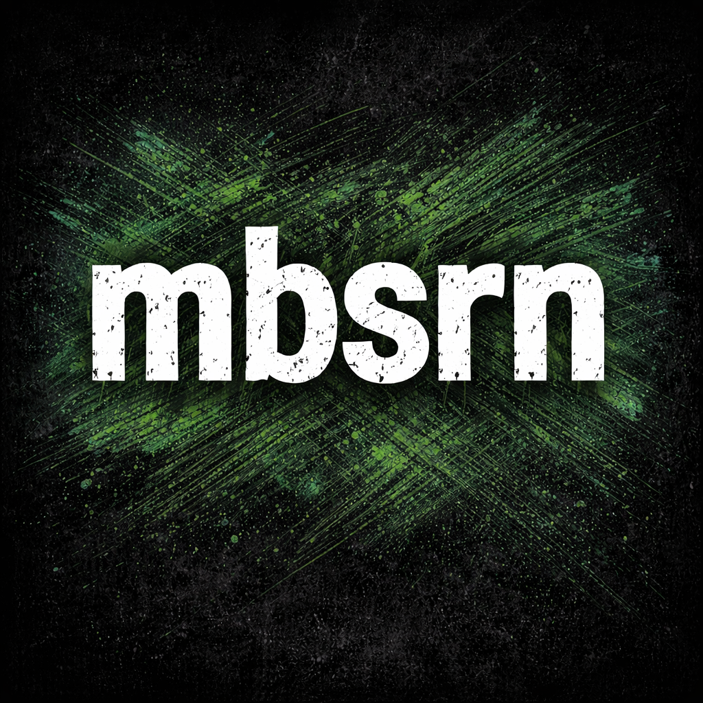 mbsrn logo with white distressed text on green grunge background